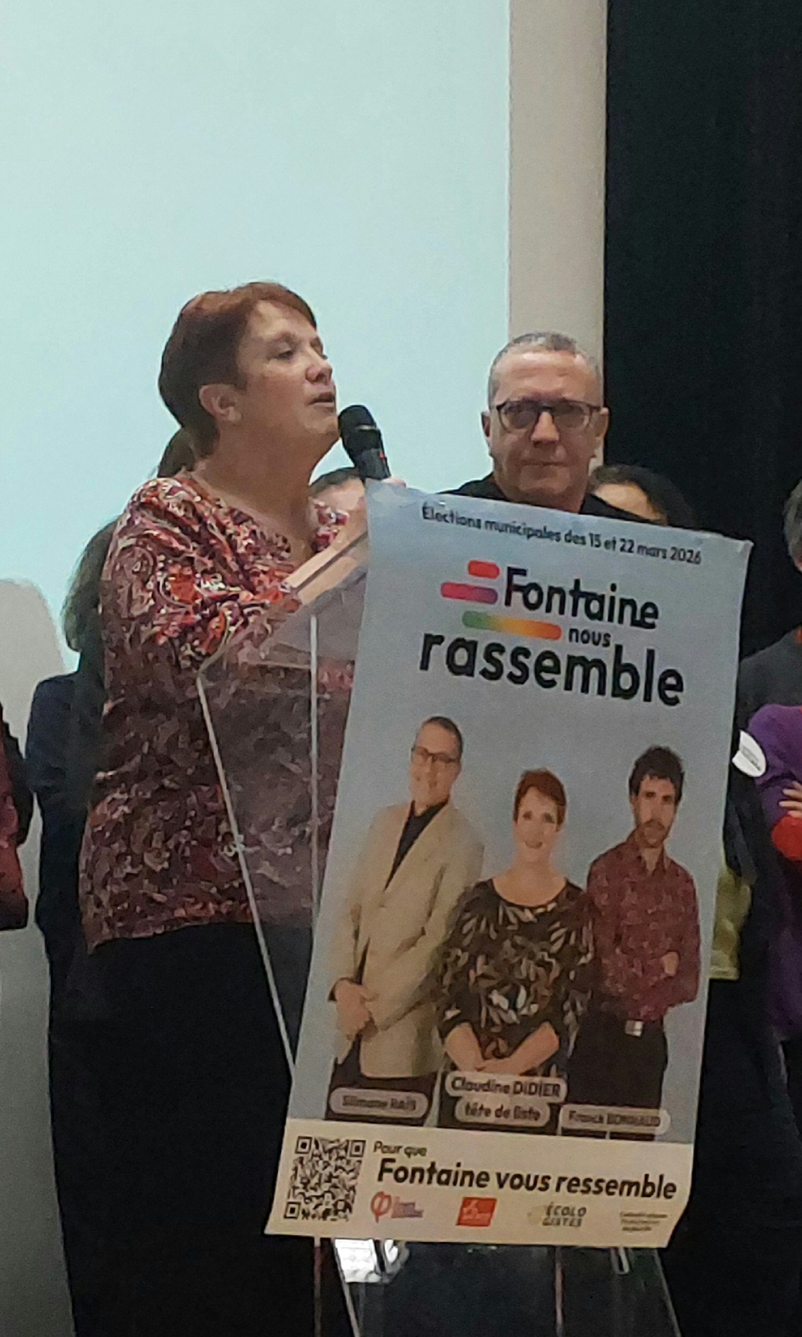 Claudine Didier lors du meeting de présentation de la liste et du programme