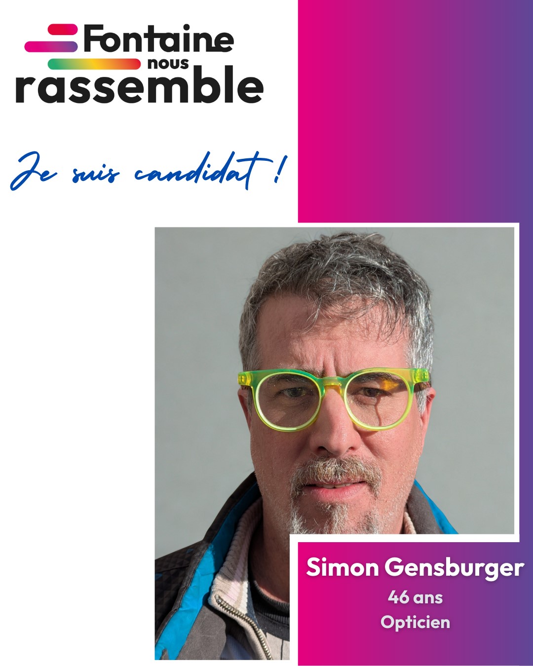 Simon Gensburger candidat sur la liste Fontaine nous rassemble