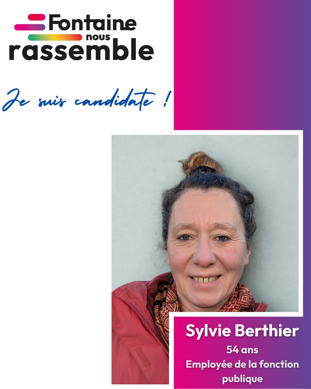 Sylvie Berthier candidate sur la liste Fontaine nous rassemble