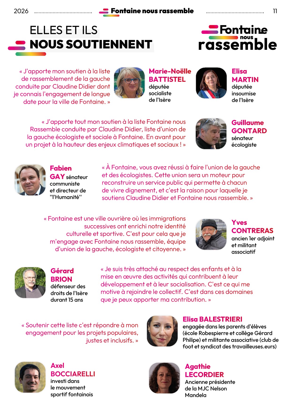 Liste Fontaine nous rassemble - 1ère partie