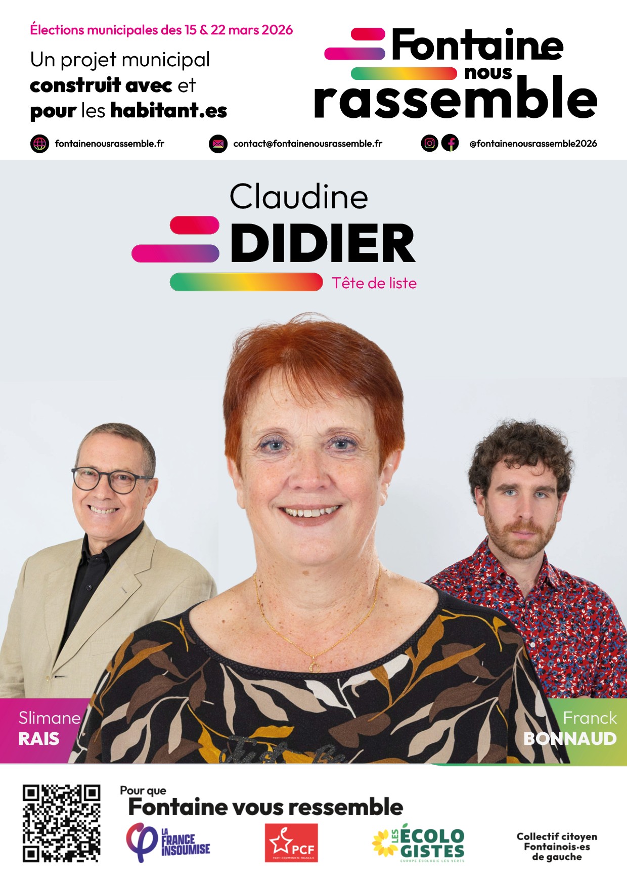 PROGRAMME affiche - Claude Didier - Elections municipales Fontaine - Mars 2026