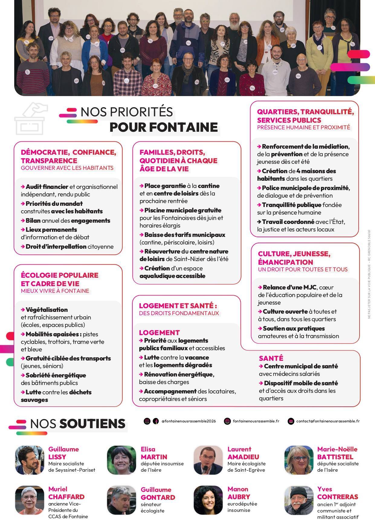 Profession de foi Fontaine nous rassemble 2