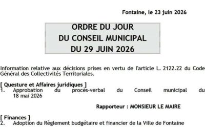 Conseil Municipal 29 juin 2026